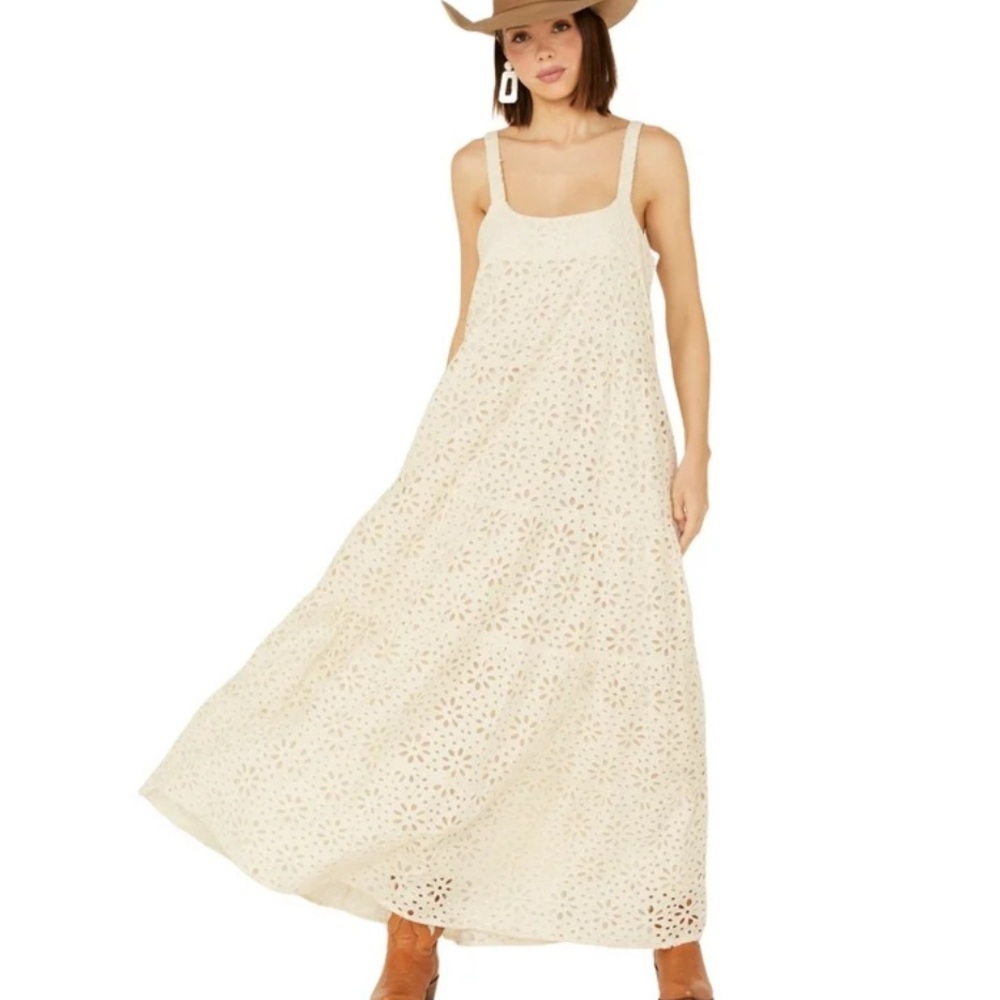 Jen's Pirate Booty Women's Flower Power Eyelet Lace Maxi Dress - XS